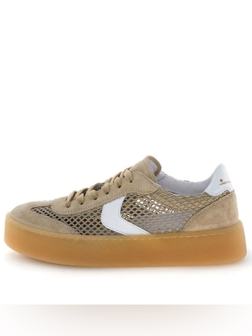 NWT VOILE BLANCHE MIND Perforated Mesh Platform Beige Sneaker